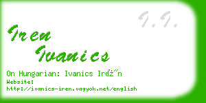 iren ivanics business card